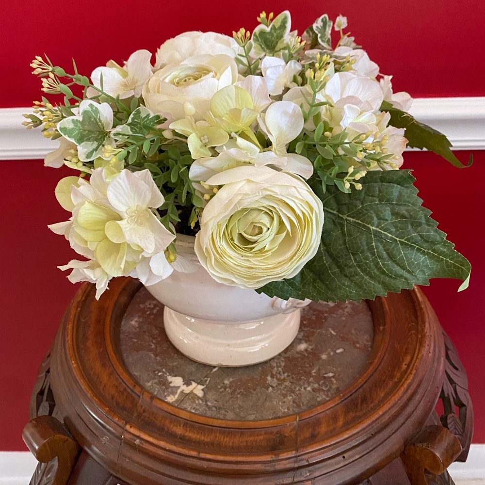 Flower Arrangement /White Planter